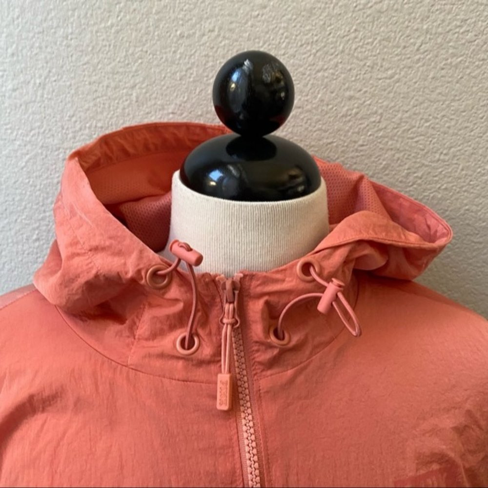 Victorias Secret PINK peach pink long sleeve hooded raincoat anorak jacket M - Picture 7 of 9